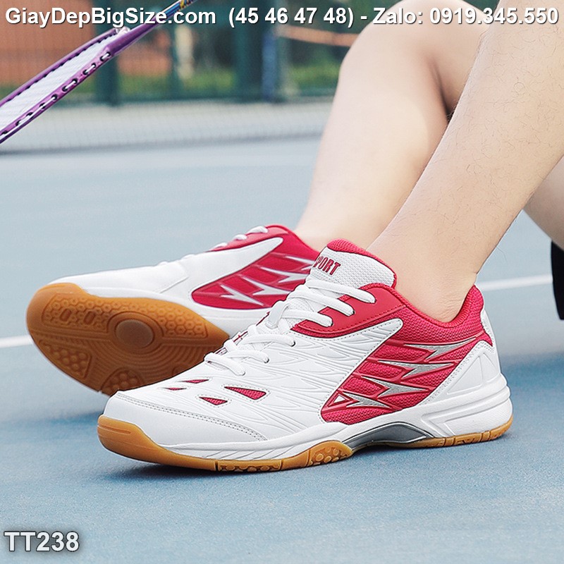 Giày chơi cầu lông tennis cỡ lớn 45 46 47 48 cho nam cao to chân ú bè. Big size badminton shoes for wide feet