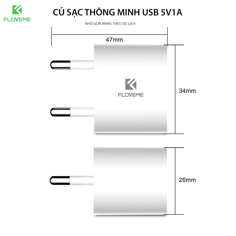 Bộ sạc di động floveme 5V1A phổ biến xuyên biên giới cho iPhone12 - 1. Tích hợp hệ thống bảo vệ thông minh, hiệu suất tuyệt vời - Hàng chính hãng