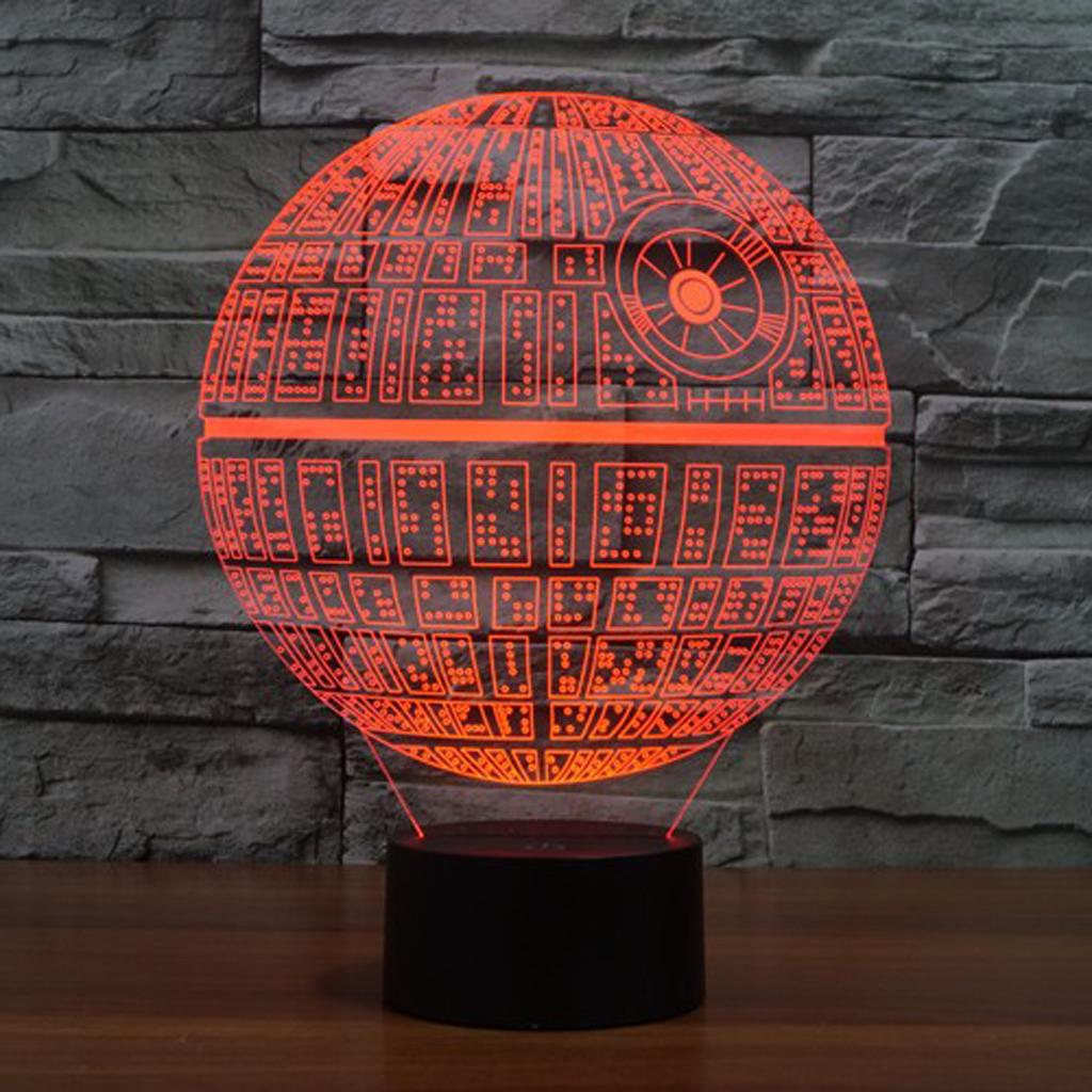 3D Illusion Acrylic Touch Decorating Lamp Light for Star War Multi-color