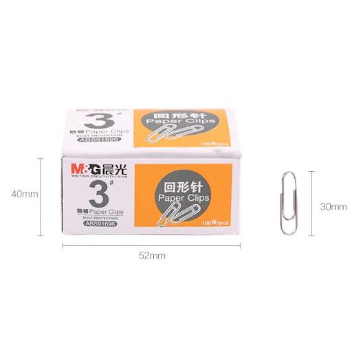 Ghim vòng kẹp giấy 28mm - Ghim cài thép trắng - MG-ABS91696