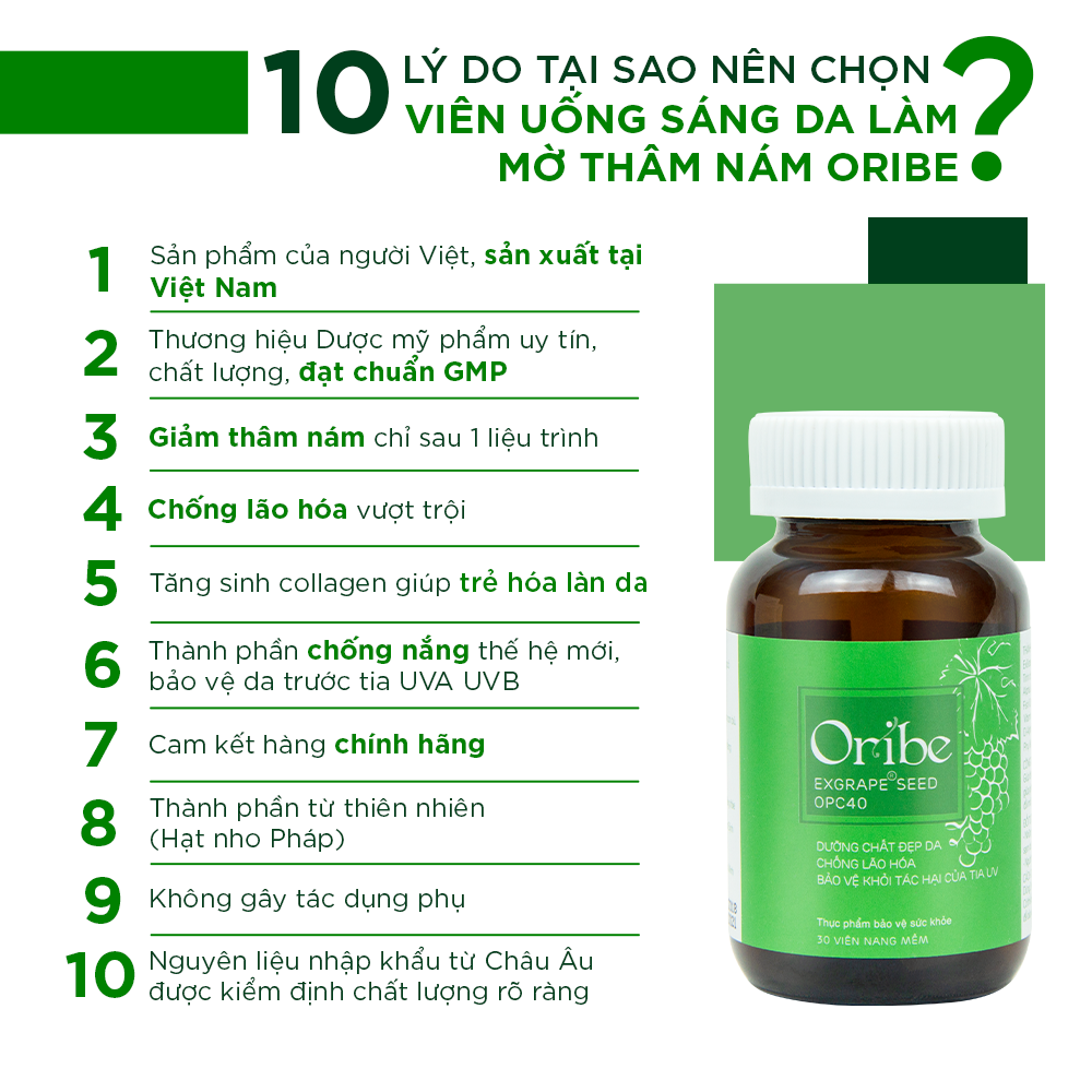 Viên Uống Đẹp Da Chống Nám Ngăn Ngừa Lão Hóa Oribe