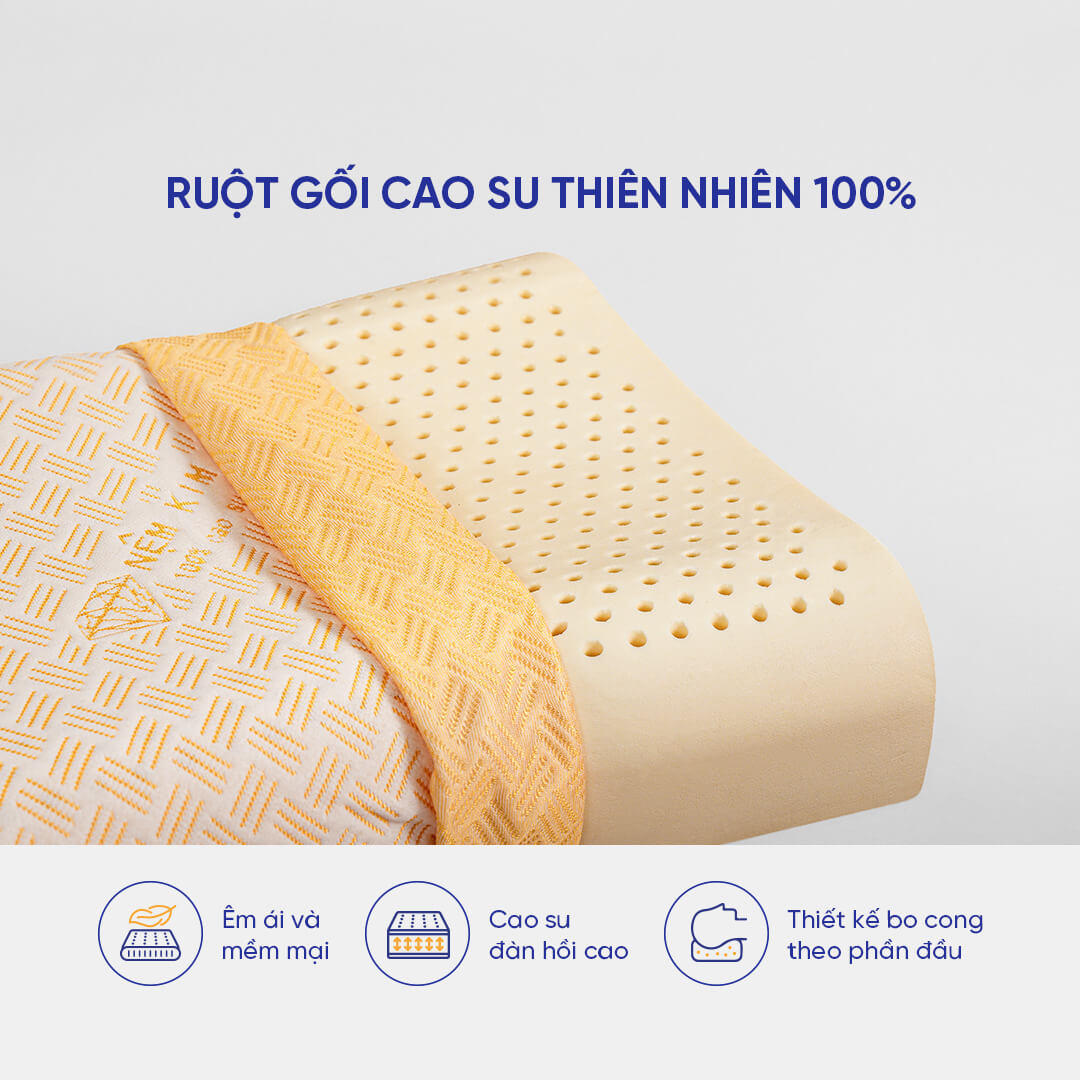 Gối Cao Su Kim Cương Lượn Sóng 39x59x10cm