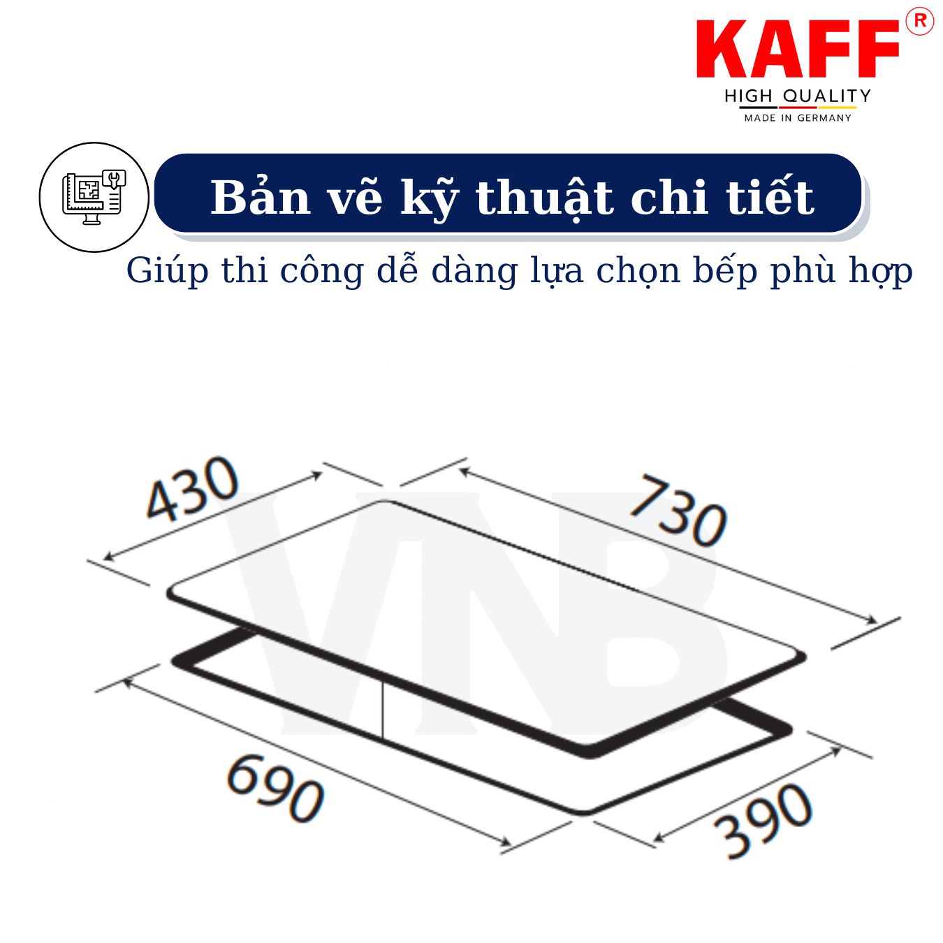 Bếp âm từ hồng ngoại đôi nhập khẩu Malaysia KAFF KF-FL105IC - Hàng chính hãng