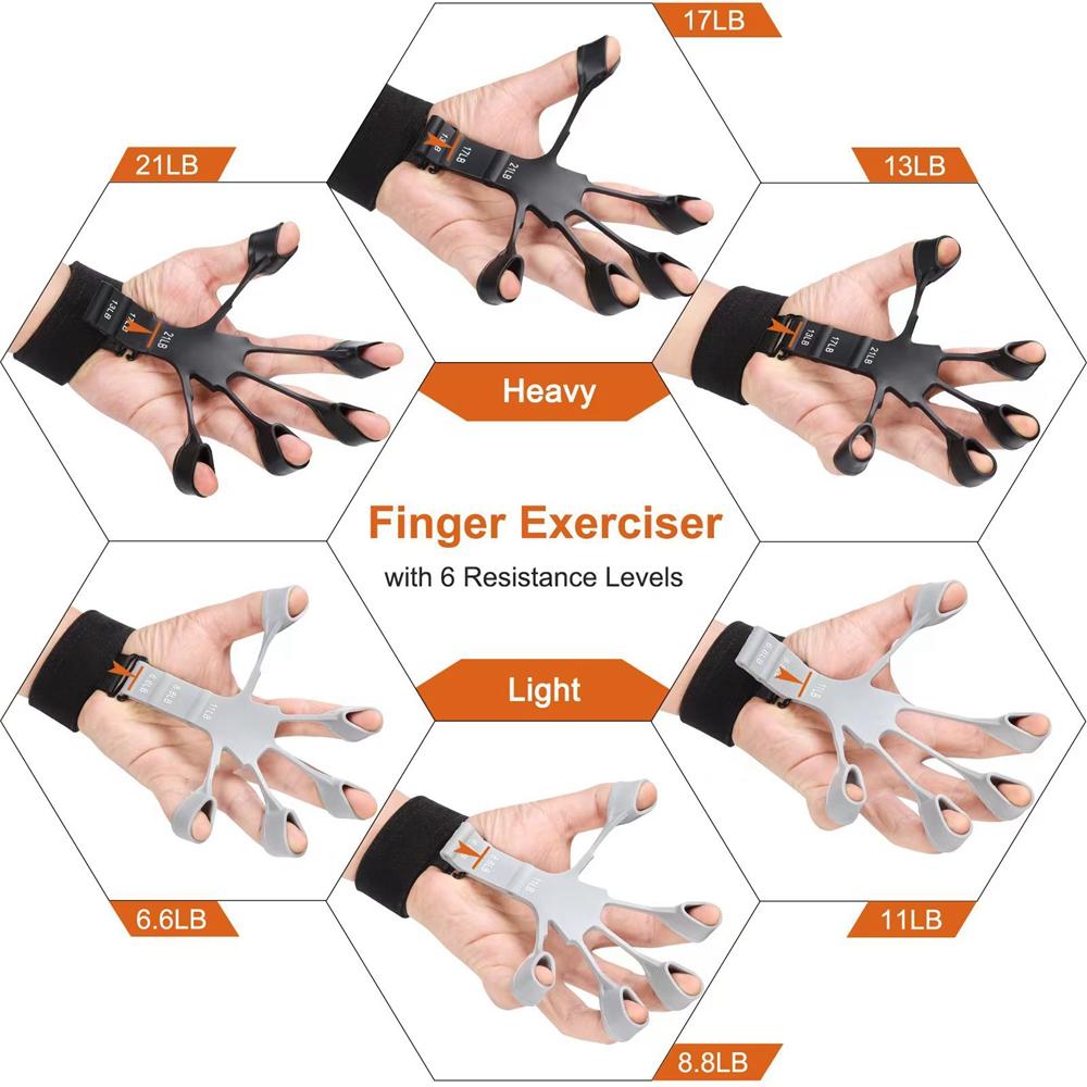 Ngón tay kẹp tay cầm tay có thể điều chỉnh ngón tay điều chỉnh ngón tay cho guitar flexion mở rộng mở rộng các công cụ vật lý Color: Gray