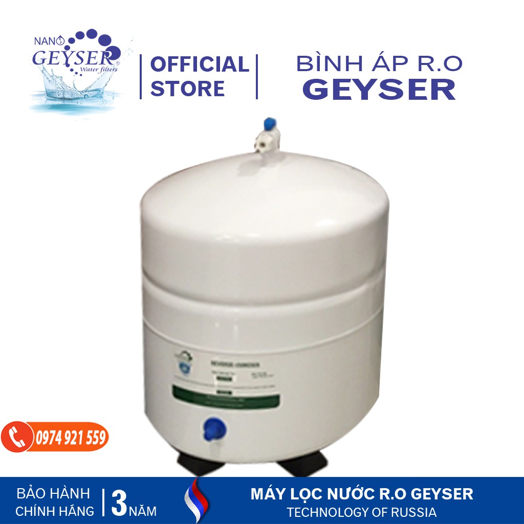 Bình áp chứa nước lọc tinh khiết của máy bình lọc nước RO Geyser Công nghệ Nga thay được bình Karofi-kangaroo-RO khác