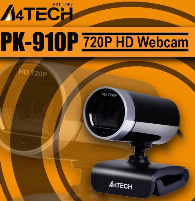 Webcam học trực tuyến HD, tích hợp Mircophone A4TECH PK-910P Hàng Chính Hãng