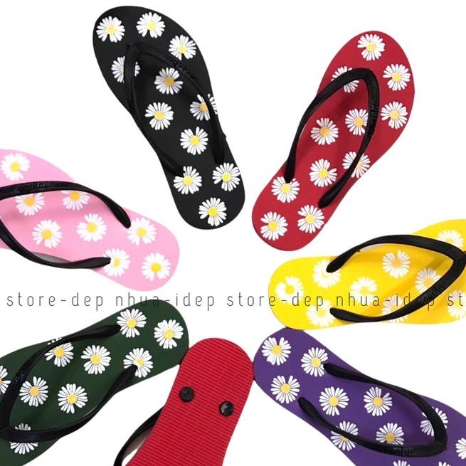 Dép kẹp tông nữ xỏ ngón Hoa Cúc đi biển mùa hè iDép - DL098