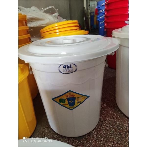 Thùng nhựa tròn màu trắng và màu vàng cao cấp
