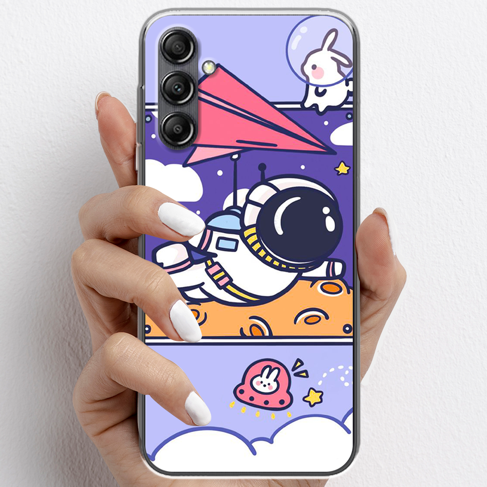 Ốp lưng cho Samsung Galaxy A14 nhựa TPU mẫu Phi hành gia tím