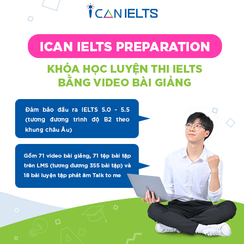 TOÀN QUỐC Khóa Học Video Luyện Thi IELTS - ICAN IELTS - 1 tháng