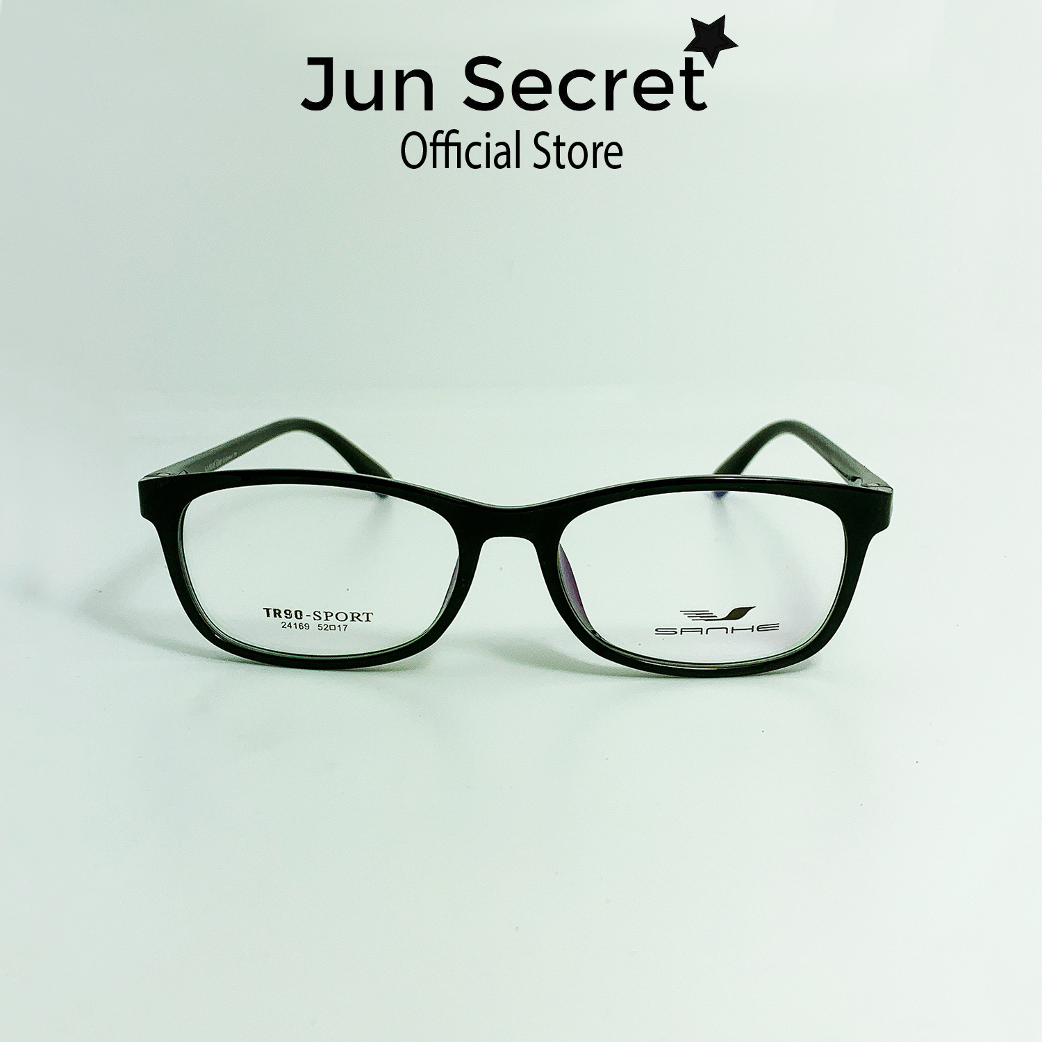 Gọng kính giả cận nam nữ Hàn Quốc gọng nhựa Jun Secret dáng vuông ôm mặt JS24169