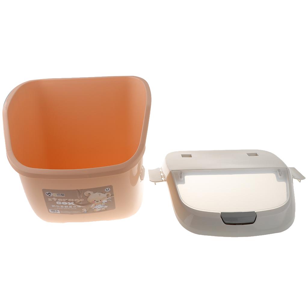 3X Plastic Pet Food Container Jar Measuring Cup Cereal Grain Storage Box Orange