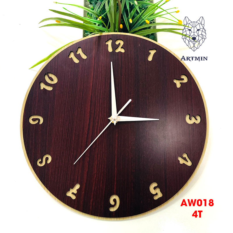 AW018- Đồng Hồ Gỗ Treo Tường – Décor Trang Trí Xinh Xắn