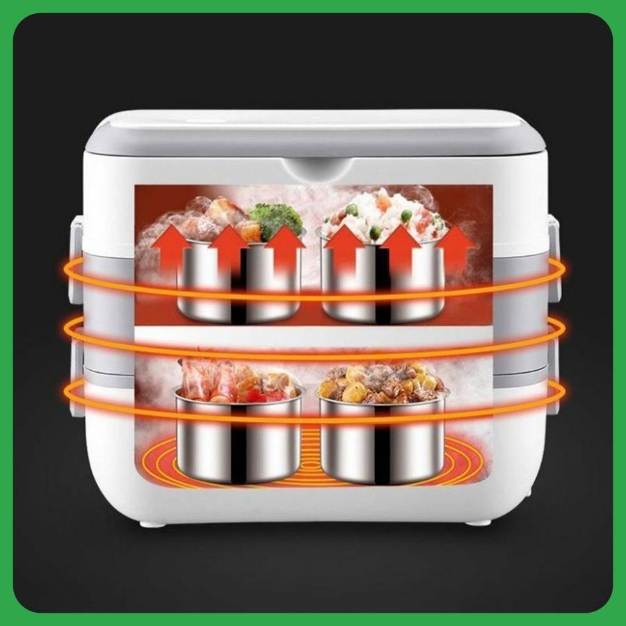 Hộp Đựng Cơm Văn Phòng Cắm Điện SƯƠNG MAI Camen Chất Liệu Inox 304 Cách Nhiệt Tốt Thiết Kế Thông Minh Tiện Lợi