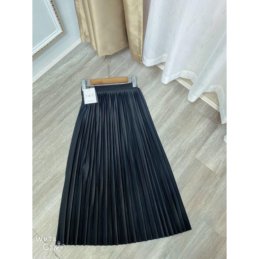 Chân váy xếp ly kiểu dáng dài cạp chun chất đẹp