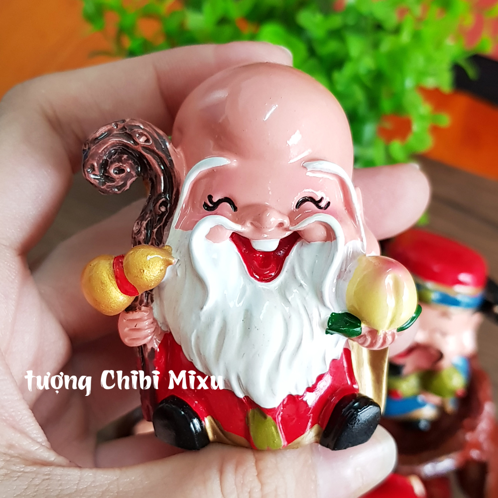 Bộ tượng Ngũ Phúc kèm tượng Phật Tổ + Quan Âm + Di Lặc + đế y hình