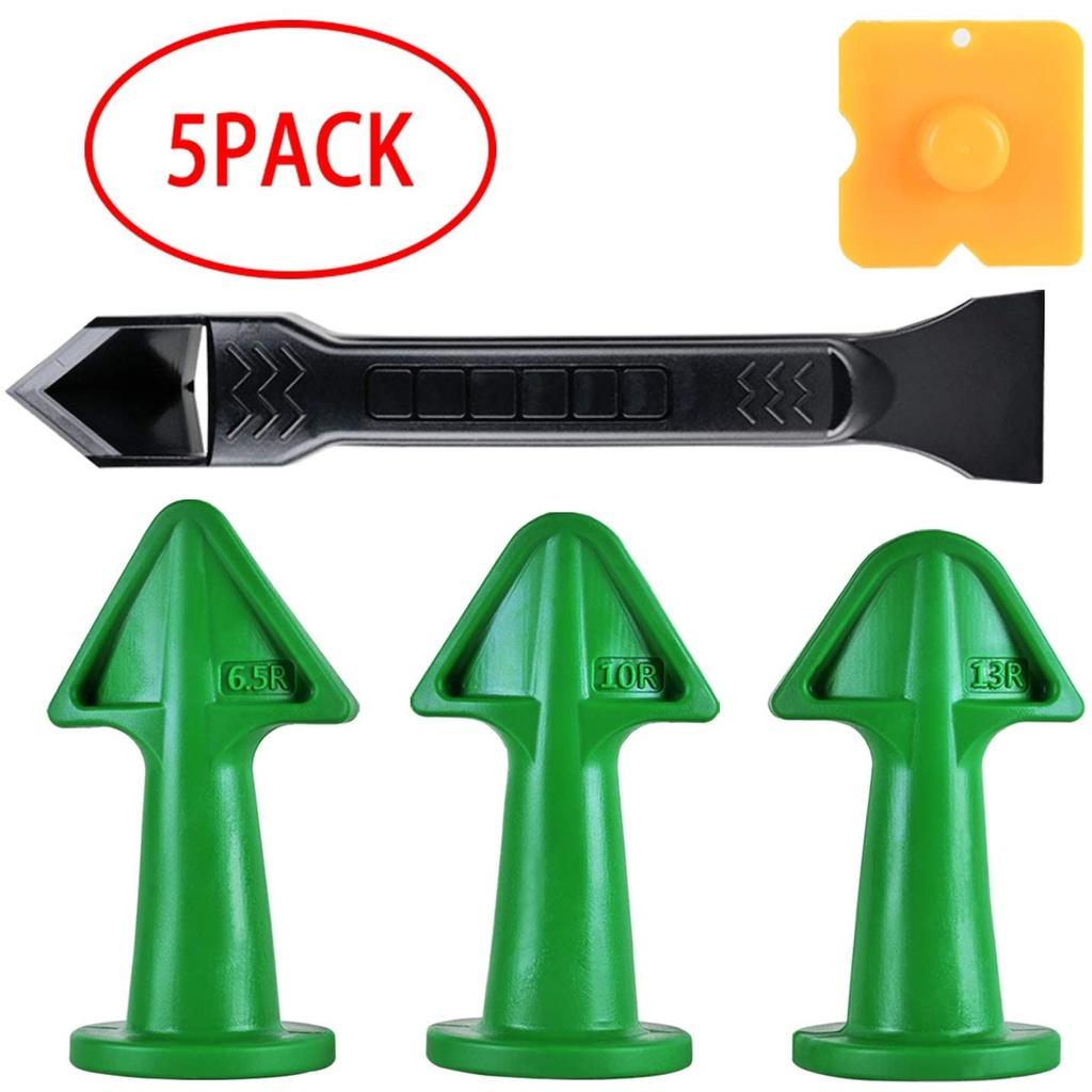 Bộ vòi bơm keo silicone kiêm miết mạch silicone kèm dụng cụ làm sạch.