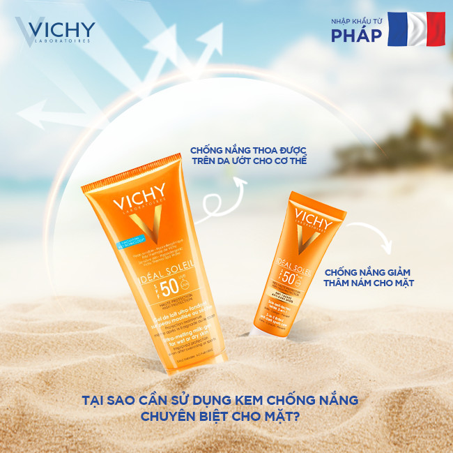 Kem Chống Nắng Toàn Thân Dạng Gel Sữa Không Nhờn Rít SPF 50 Chống Tia UVA &amp; UVB Vichy Ideal Soleil Body Milk Gel 200ml - M9044720