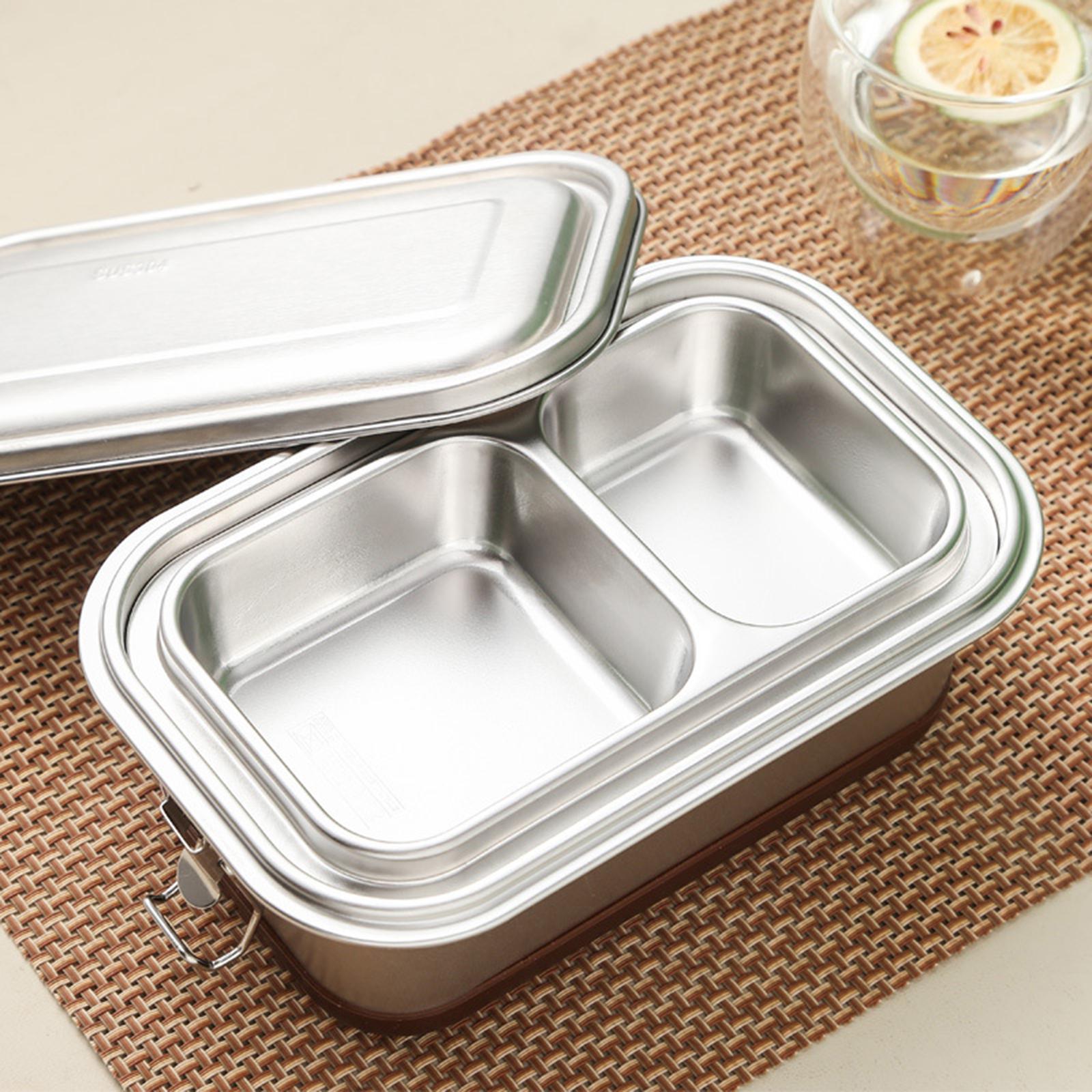 1.2L Stainless Steel Bento Lunch Food Box Container Outdoor Meals Use
