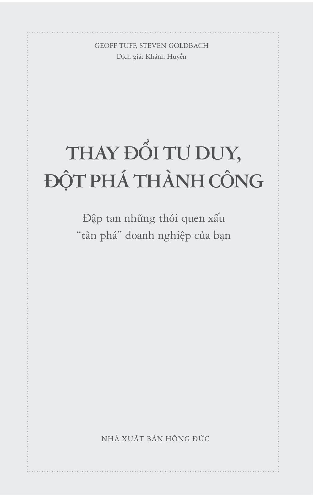 Thay Đổi Tư Duy Đột Phá Thành Công