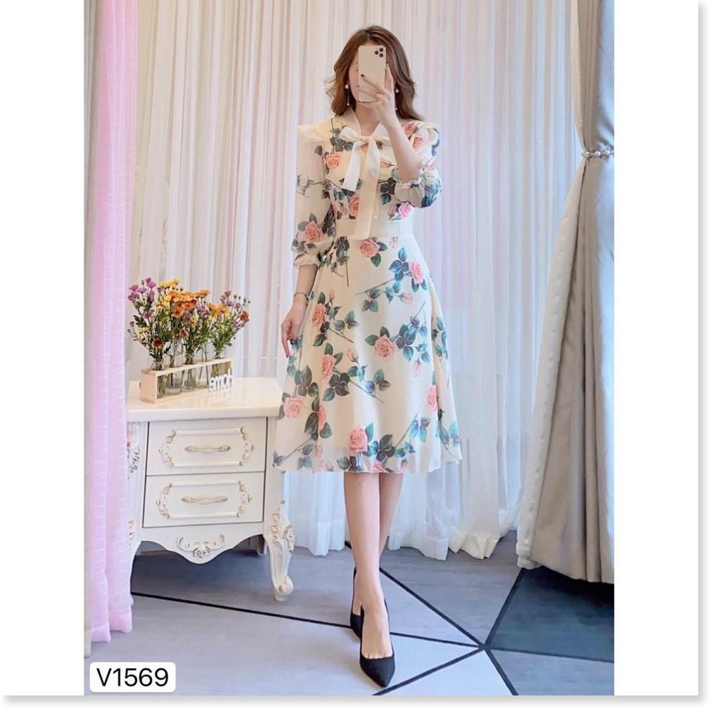 ĐẦM HOA NƠ PHỐI VOAN,THIẾT KẾ HỌA TIẾT HOA VÔ CÙNG SANG TRỌNG,ĐẶC BIỆT LÀ CHẤT LIỆU VÃI THOÁNG MÁT THỜI TRANG VINA 1HIT