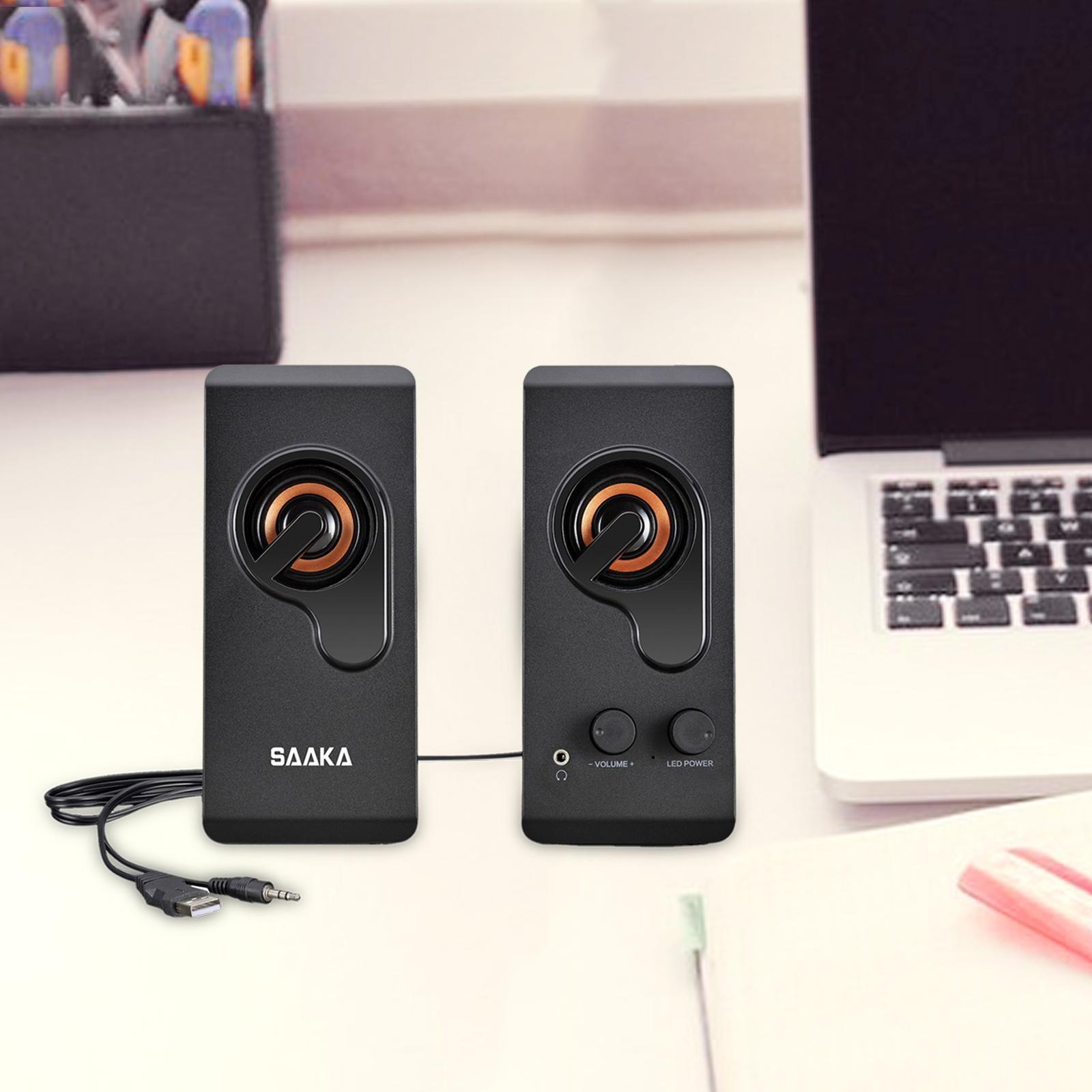 2 Pieces Desktop Table Speaker USB Powered Wired for Laptop Notebook Travel