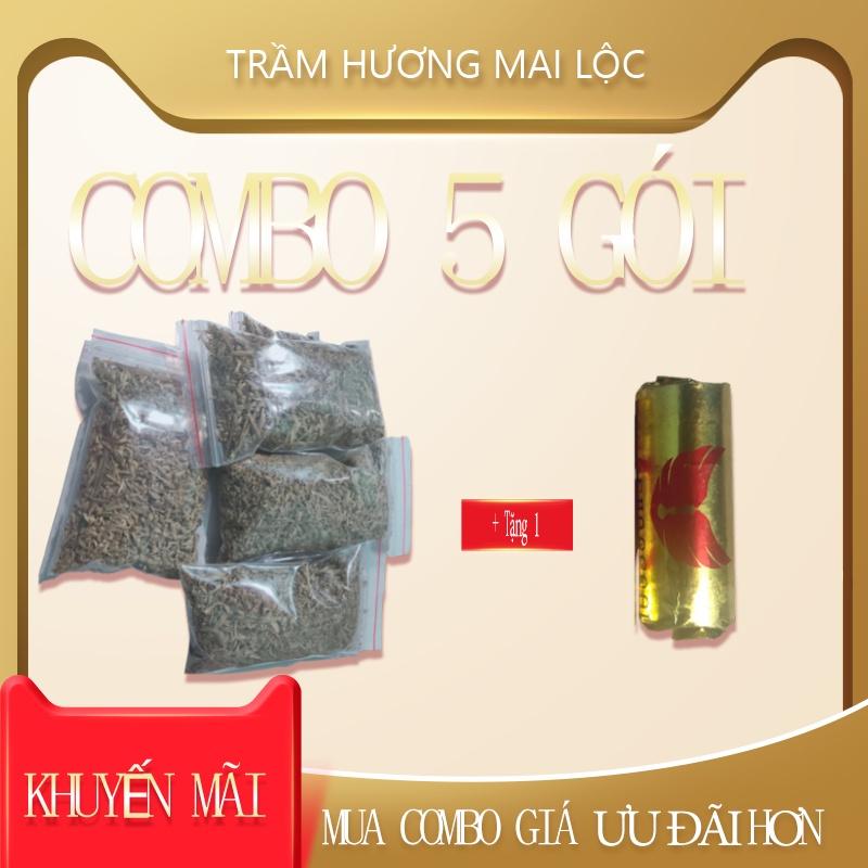 Vụn trầm hương xông nhà Combo 5 gói tặng 1 cây than hoạt tính