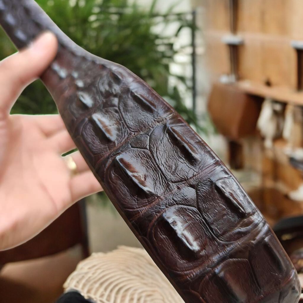 Dây nịt nam gai lưng cá sấu LIỀN NGUYÊN CON N24N1 (Mặt trắng)