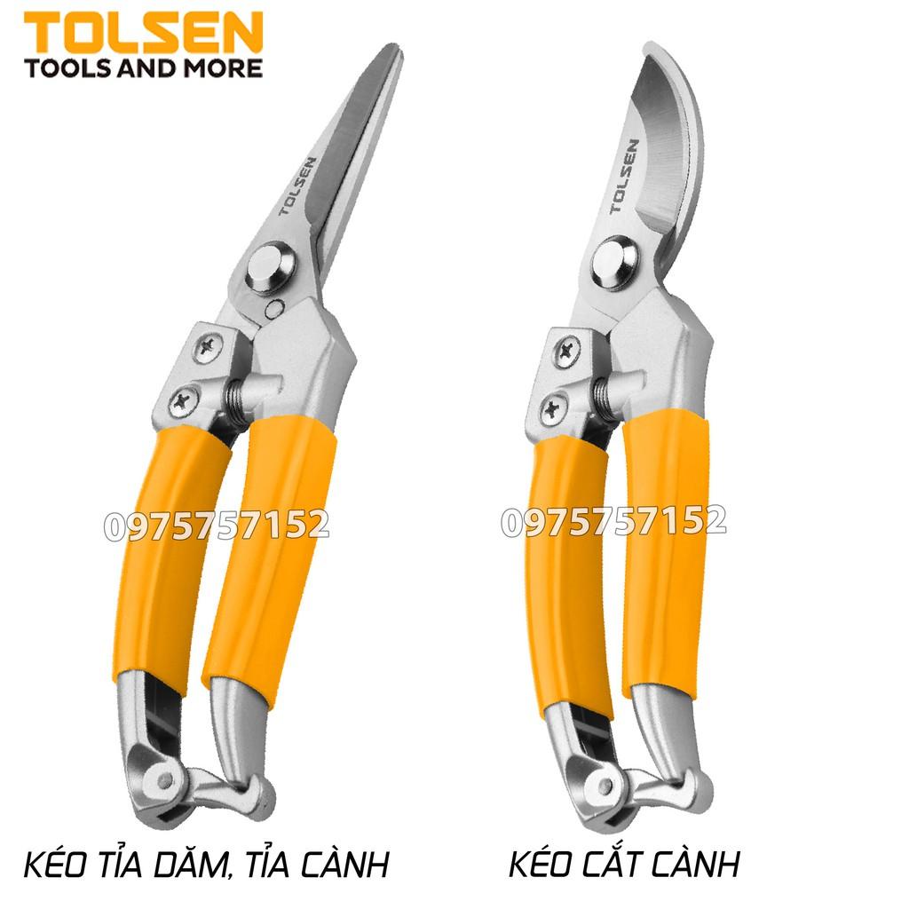 Kéo cắt cành, kéo tỉa dăm công nghiệp lưỡi INOX không gỉ TOLSEN 200mm, đồ dùng làm vườn - Tiêu chuẩn xuất khẩu Châu Âu