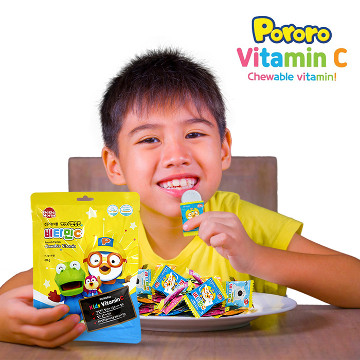 Kẹo ngậm bổ sung vtmC Pororo Hương Đào gói 60gr