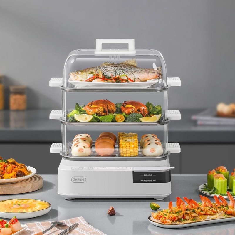 Nồi Hấp Điện 3 Tầng XIAOMI ZHENMI ZMZG-11 Dung Tích 20 Lít 6 Chương Trình Hấp Với Công Suất 1600 W - Hàng Chính Hãng