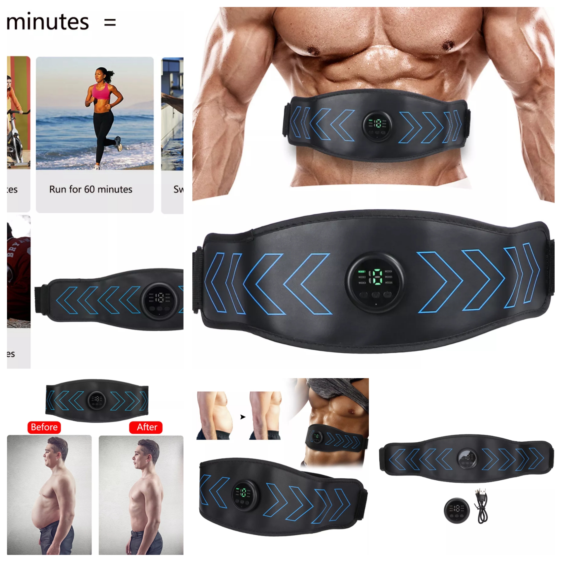 MÁY MASSAGE TẬP THỂ DỤC THỂ HÌNH CƠ BẮP TẠI NHÀ EMS GIẢM MỞ THỪA THÔNG MINH MẪU MỚI HÀNG CAO CẤP