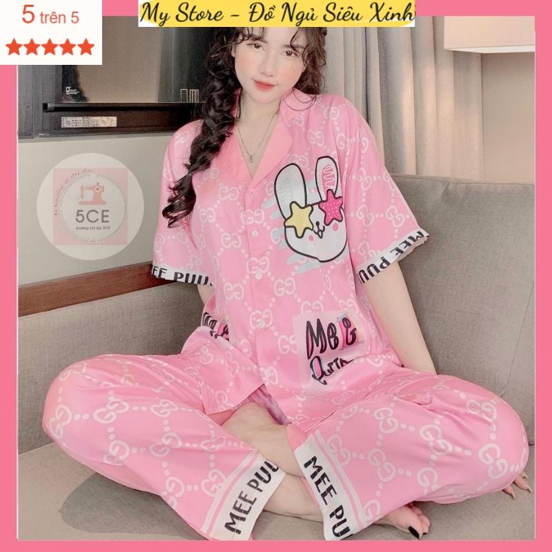 Đồ bộ Pijama chất vải lụa latin thiết kế cao cấp siêu SANG mềm mịn mát - Freesize dưới 65kg