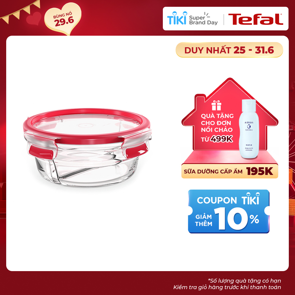 Hộp bảo quản thực phẩm thủy tinh Tefal Masterseal Glass 550ml - Hàng chính hãng