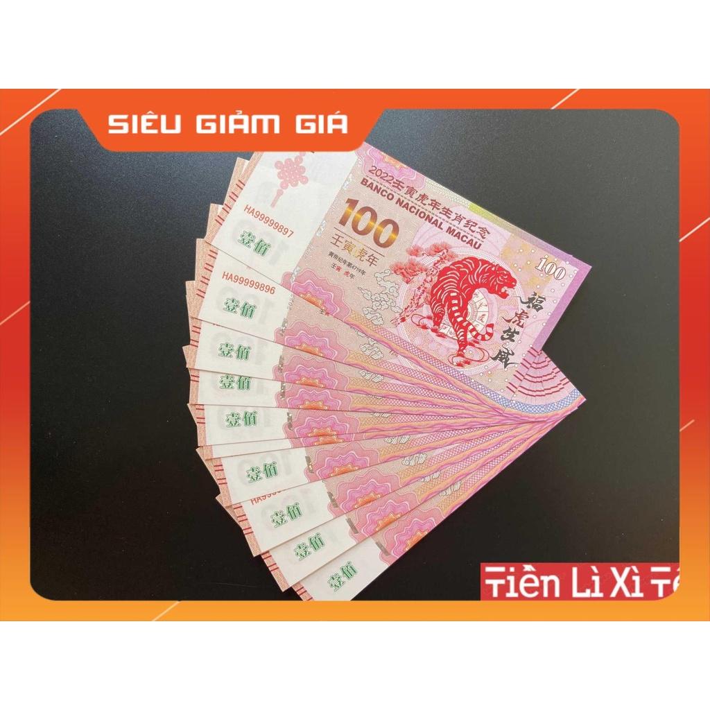 Combo 5 tờ Tiền Con Hổ -Cọp macao phong thuỷ may mắn, lưu niệm lì xì tết kèm bao lì xì tết 2022