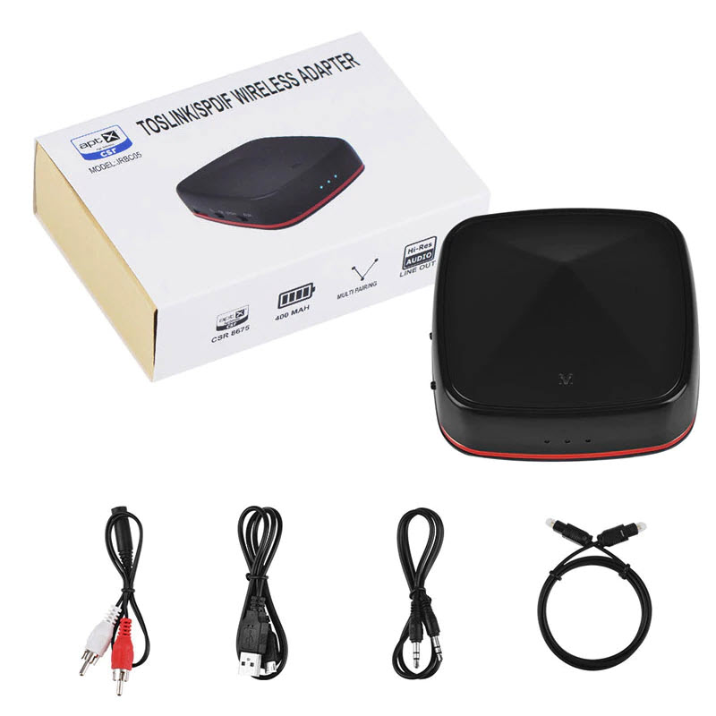 Bộ Thu Phát Bluetooth 5.0 Chipset Csr8675 APTX HD/LL Bộ Chuyển Đổi Âm Thanh Không Dây Ra Cổng Quang Toslink RCA/Giắc Cắm AUX 3.5 Mm/SPDIF Cho TV PC Xe Hơi JRBC-05