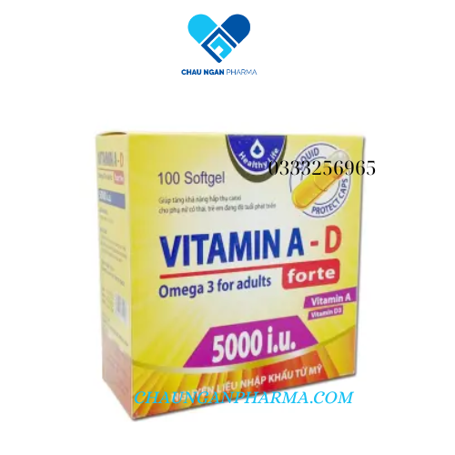 Viên Uống Vitamin A D Bổ Sung Vitamin Giảm Nguy Cơ Khô Mắt Mỏi Mắt Còi Xương Hỗ Trợ Đẹp Da Hộp 100 Viên