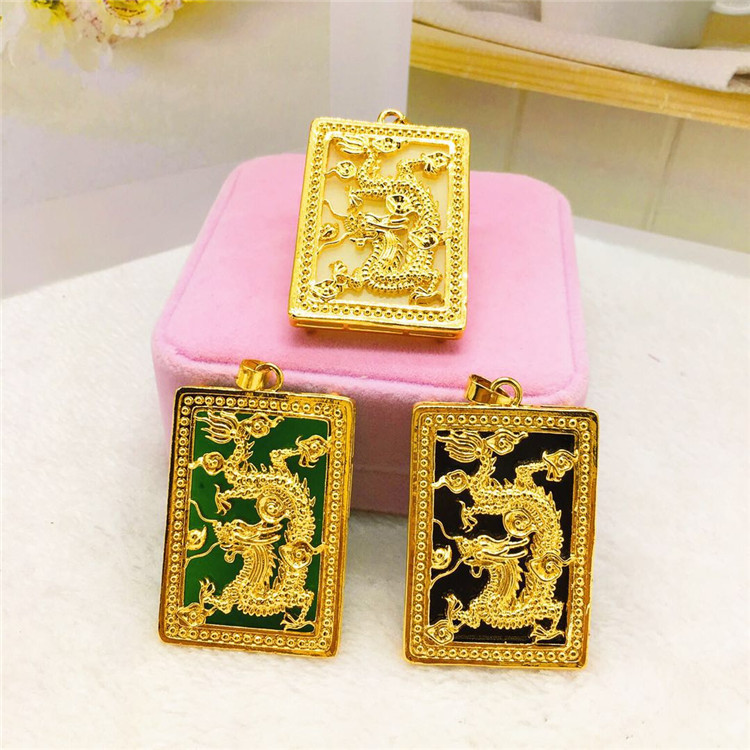 Mặt dây chuyền Rồng bay lượn nam và nữ mặt chữ nhật