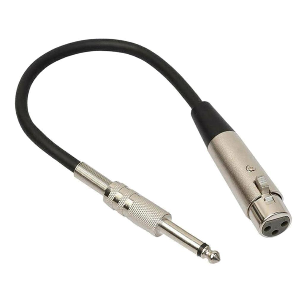 Stereo Microphone Cable XLR 3-Pin Plug to 1/4'' 6.35mm Female Mono Jack 1.5m