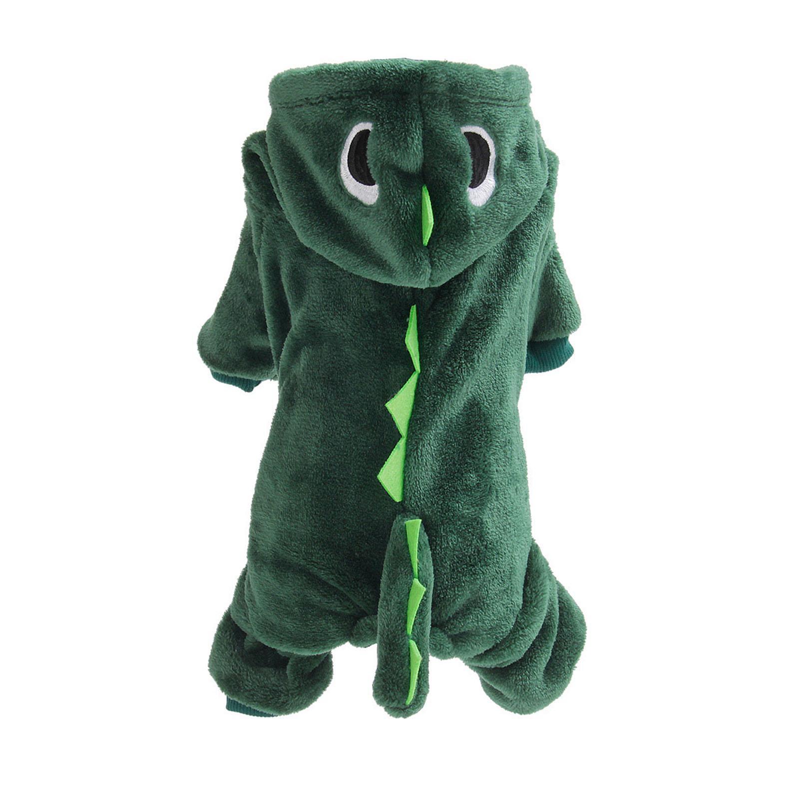 Dog Clothes Dinosaur Jumpsuits Fleece Hoodie Pajamas Jacket Cute Fancy Dress
