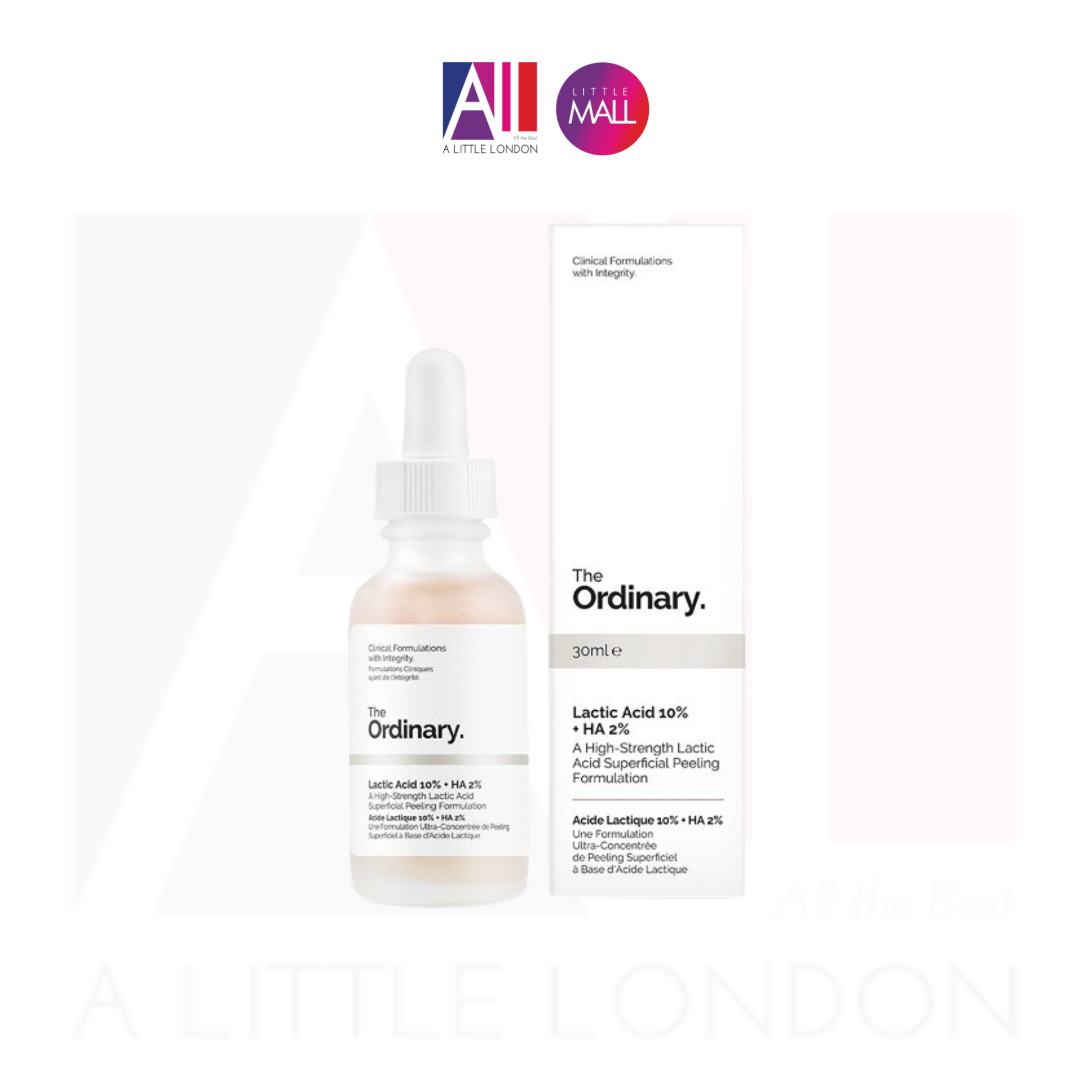 Tinh Chất Tẩy Tế Bào Chết Và Cấp Nước The Ordinary Lactic Acid 10% + HA 30ml