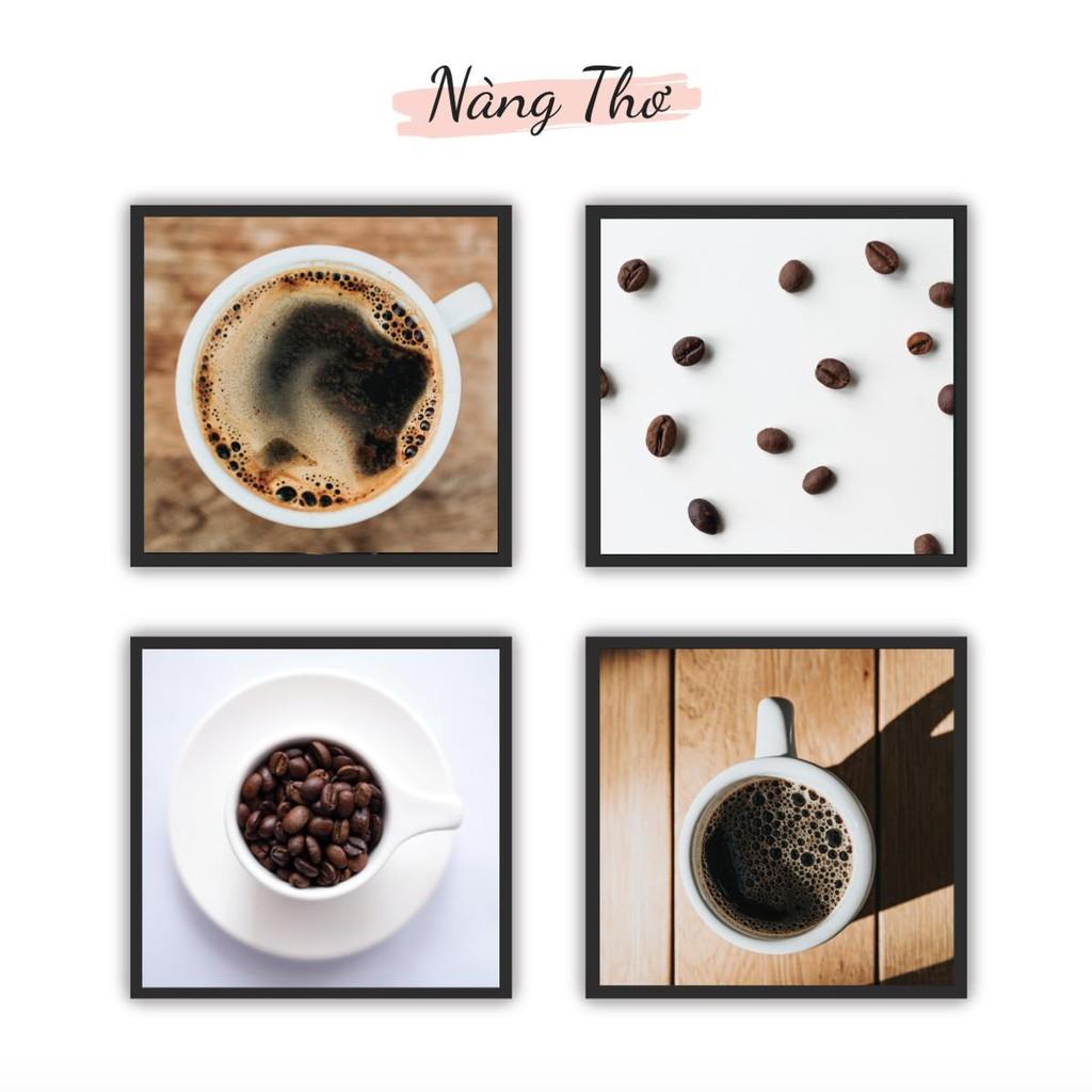 Bộ 4 tranh tiệm cafe dán form cứng 5mm_DECAL VIP
