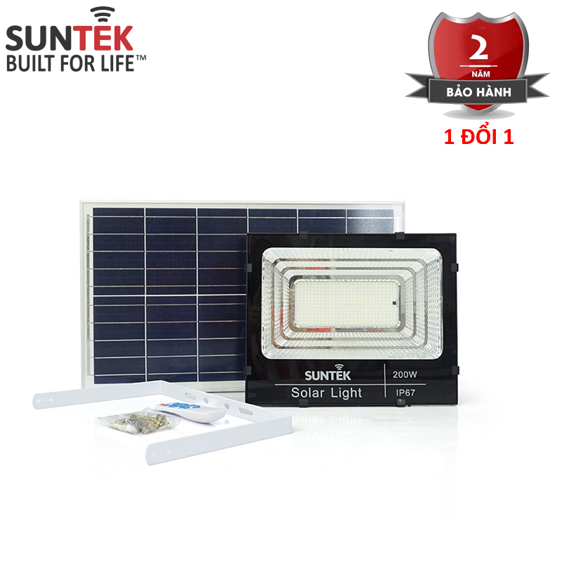 Đèn Pha Năng Lượng Mặt Trời SUNTEK LED Solar Light 200W - Hàng Chính Hãng