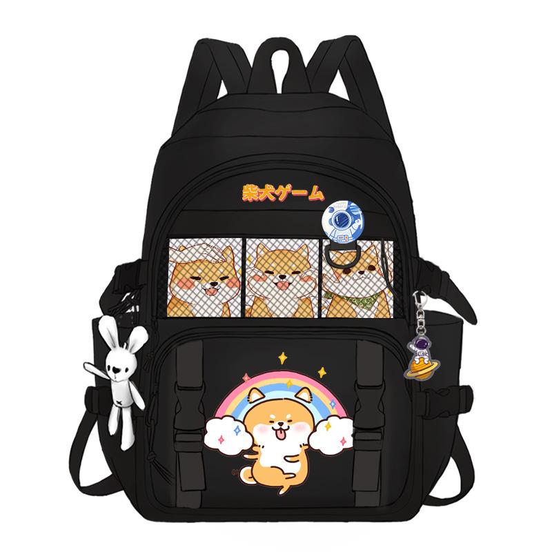 Đảm bảo chất lượng Shiba Inu hoạt hình học sinh tiểu học cặp học sinh lớp ba đến lớp sáu học sinh trung học cơ sở học sinh trung học phổ thông ba lô đa năng sức chứa lớn