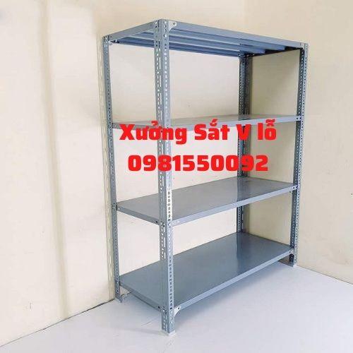 Kệ sắt V lỗ 4 tầng. kệ sắt V lỗ,kệ đựng hàng