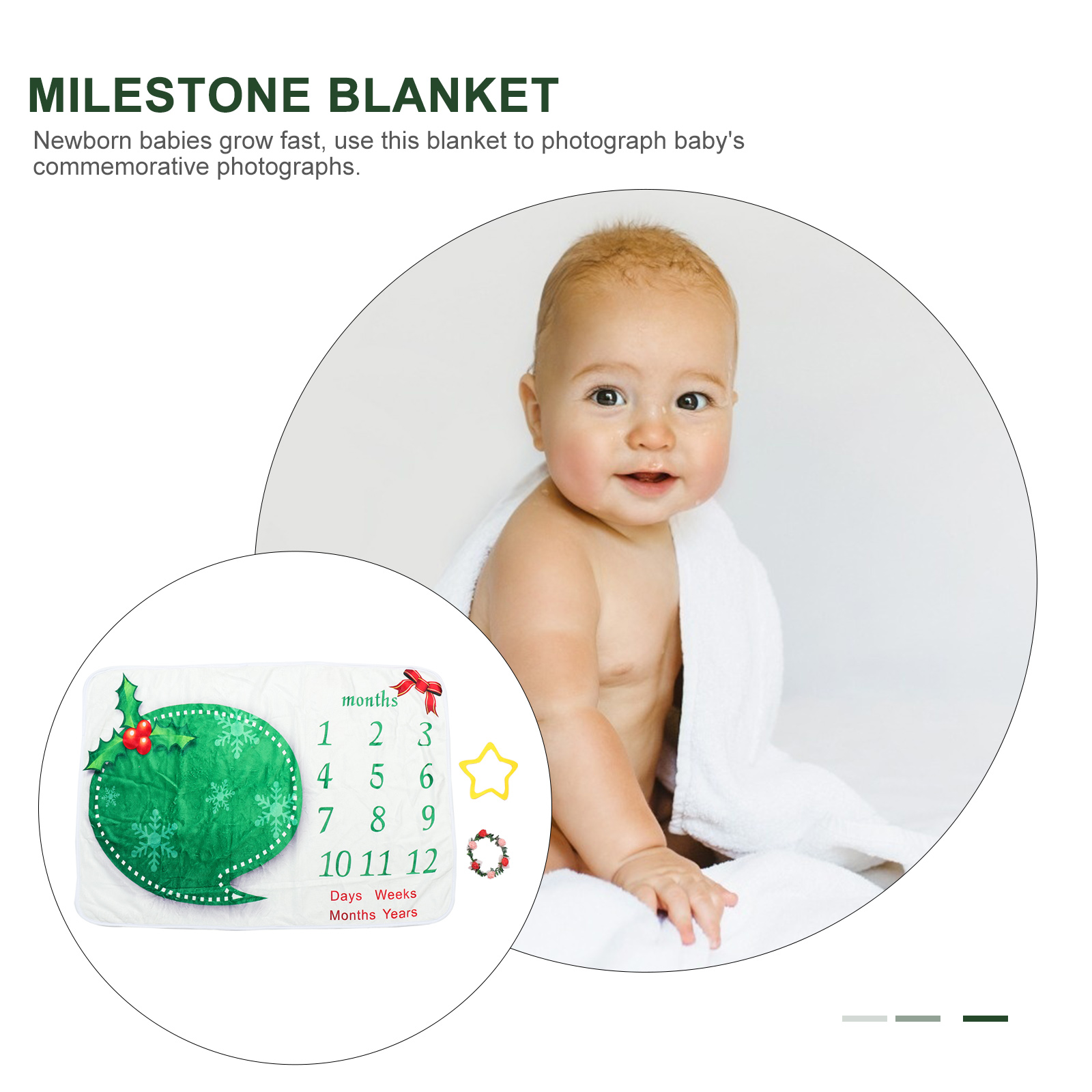 Bé Gái Bé Trai Cột Mốc Chăn Biểu Đồ Phát Triển Bộ Chăn Ga Gối Chụp Ảnh Chống Đỡ