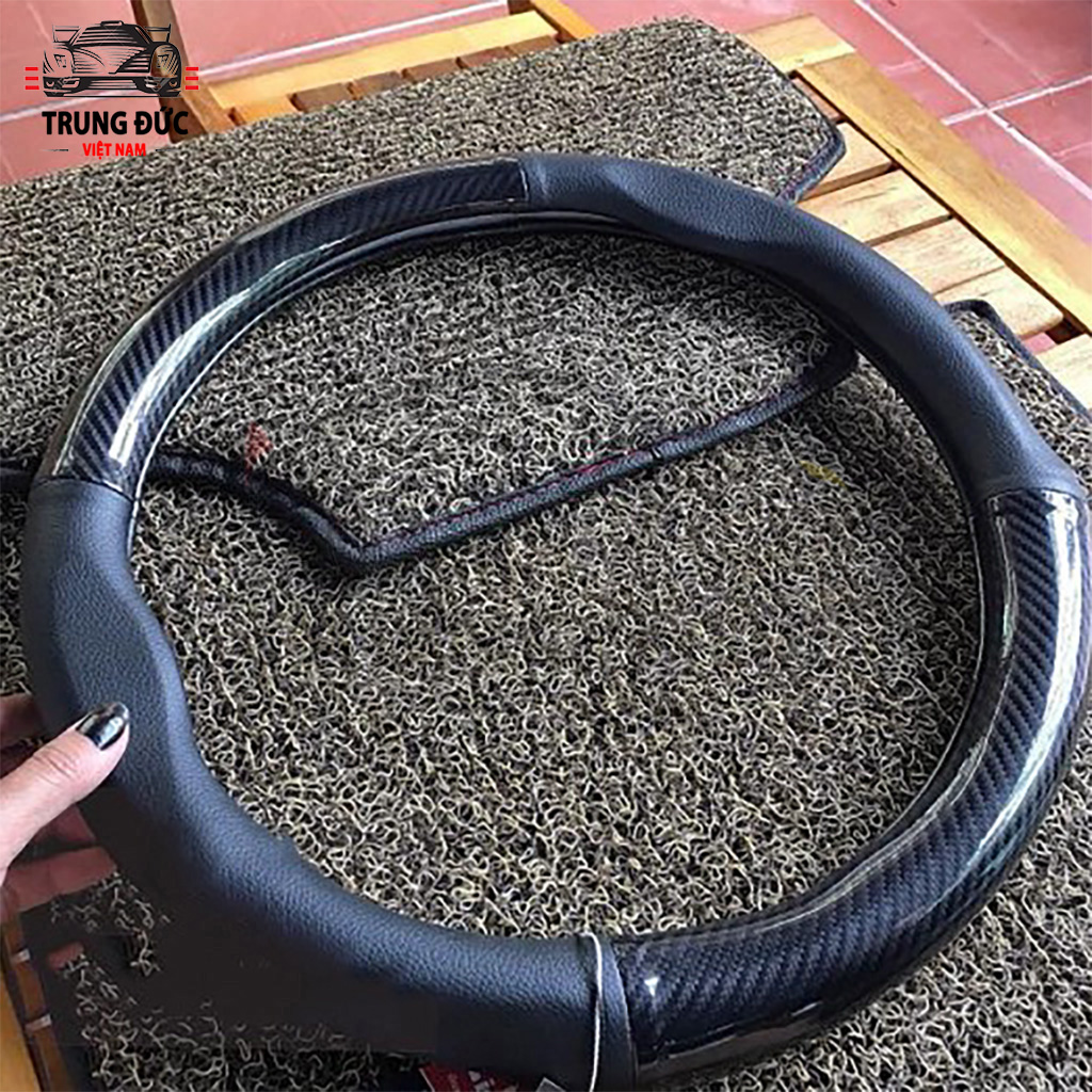 Bao Da Vọc Vô Lăng Cacbon TRUNGDUCVN BDVL-CB size 38cm Bảo Vệ Tay Lái Khỏi Những Vết Trầy Xước - Hàng Chính Hãng
