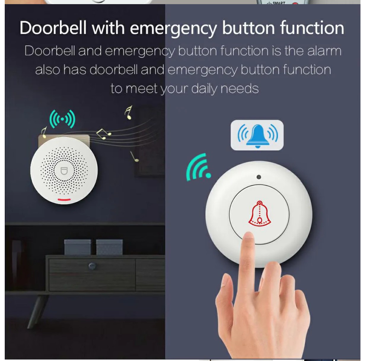 Bộ chuông báo động chống trôm (chuông+cảm ứng cửa+ remote+ cảm ứng người+ chạy nền tảng wifi)