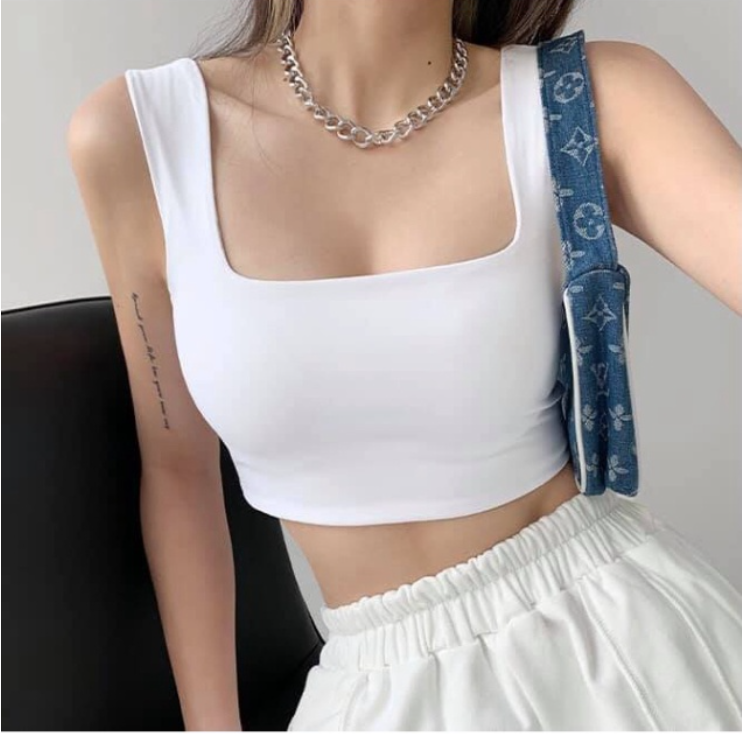 Áo Croptop dáng bra 2 dây bản to quyến rũ chất bozip 1 lớp thoáng mát phối blazer cardigan đồ tập gym thời trang