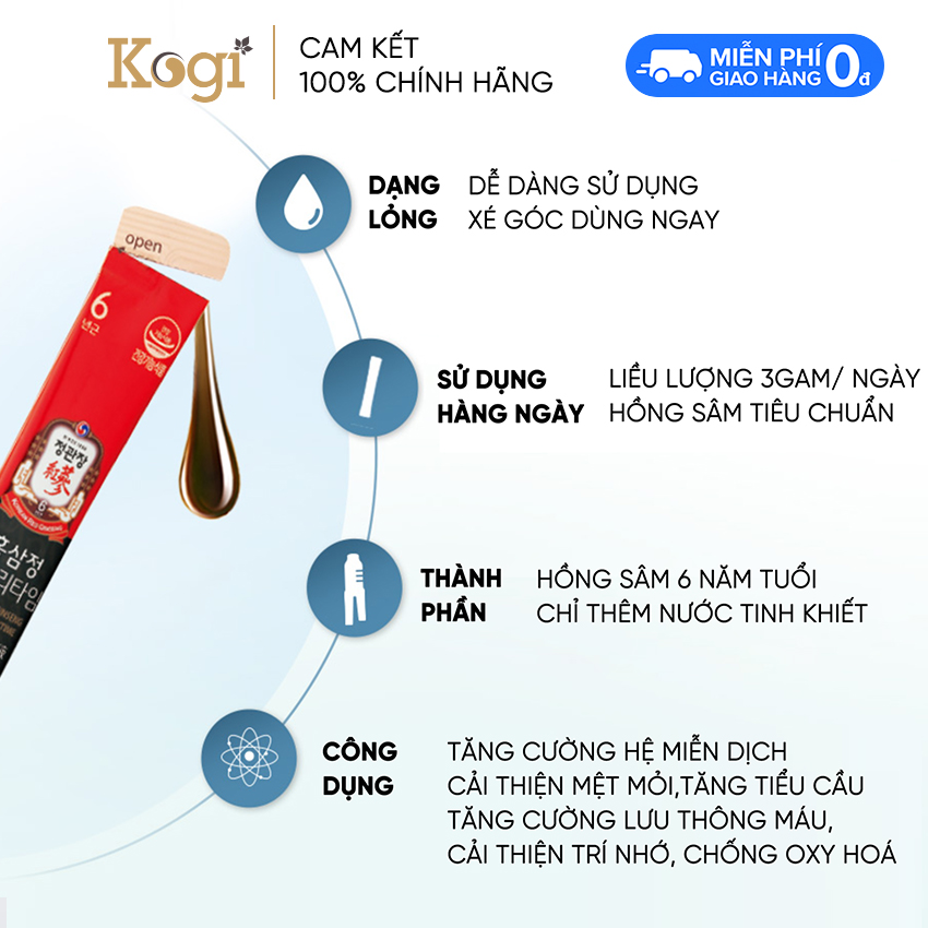 KGC Cheong Kwan Jang Tinh Chất Hồng Sâm Pha Sẵn Extract Everytime Original 30 gói